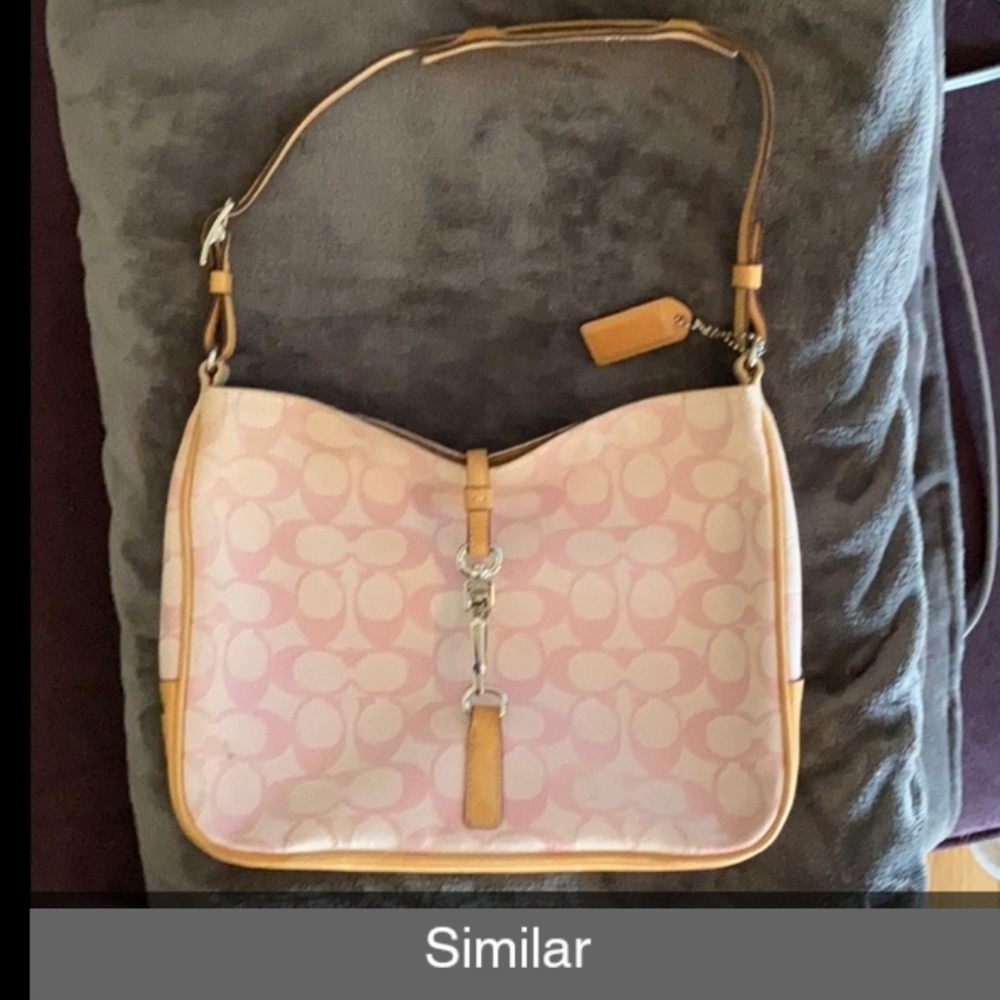 ISO - In search of this pink cc coach purse with white leather trim and clasp. - Picture 2 of 4